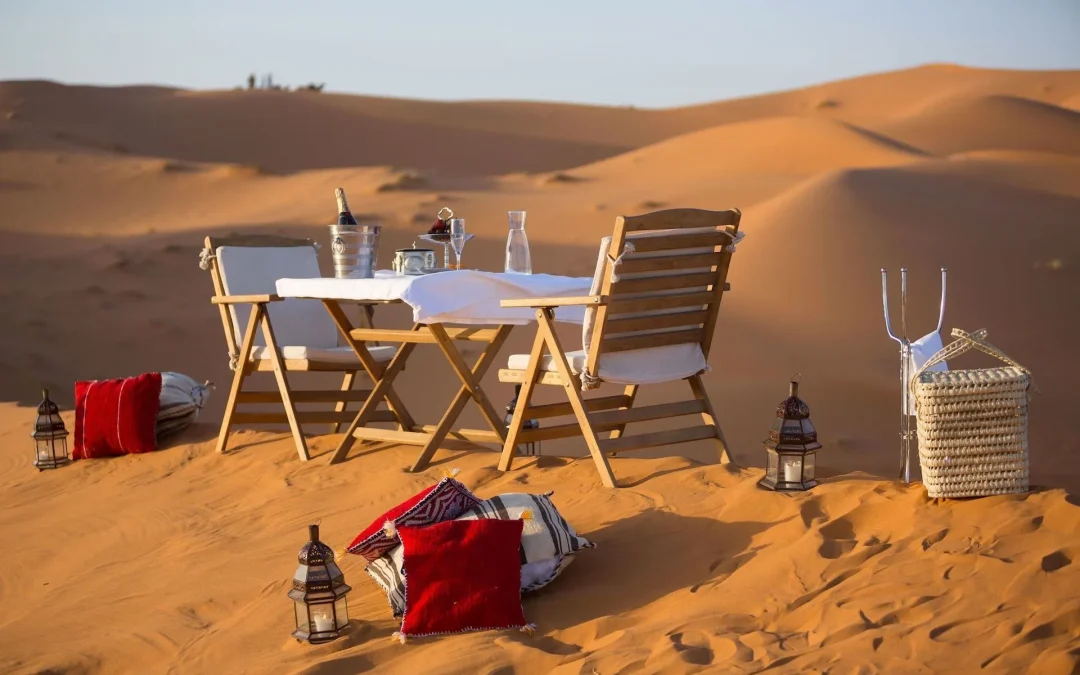 Repas au milieu des dunes.
